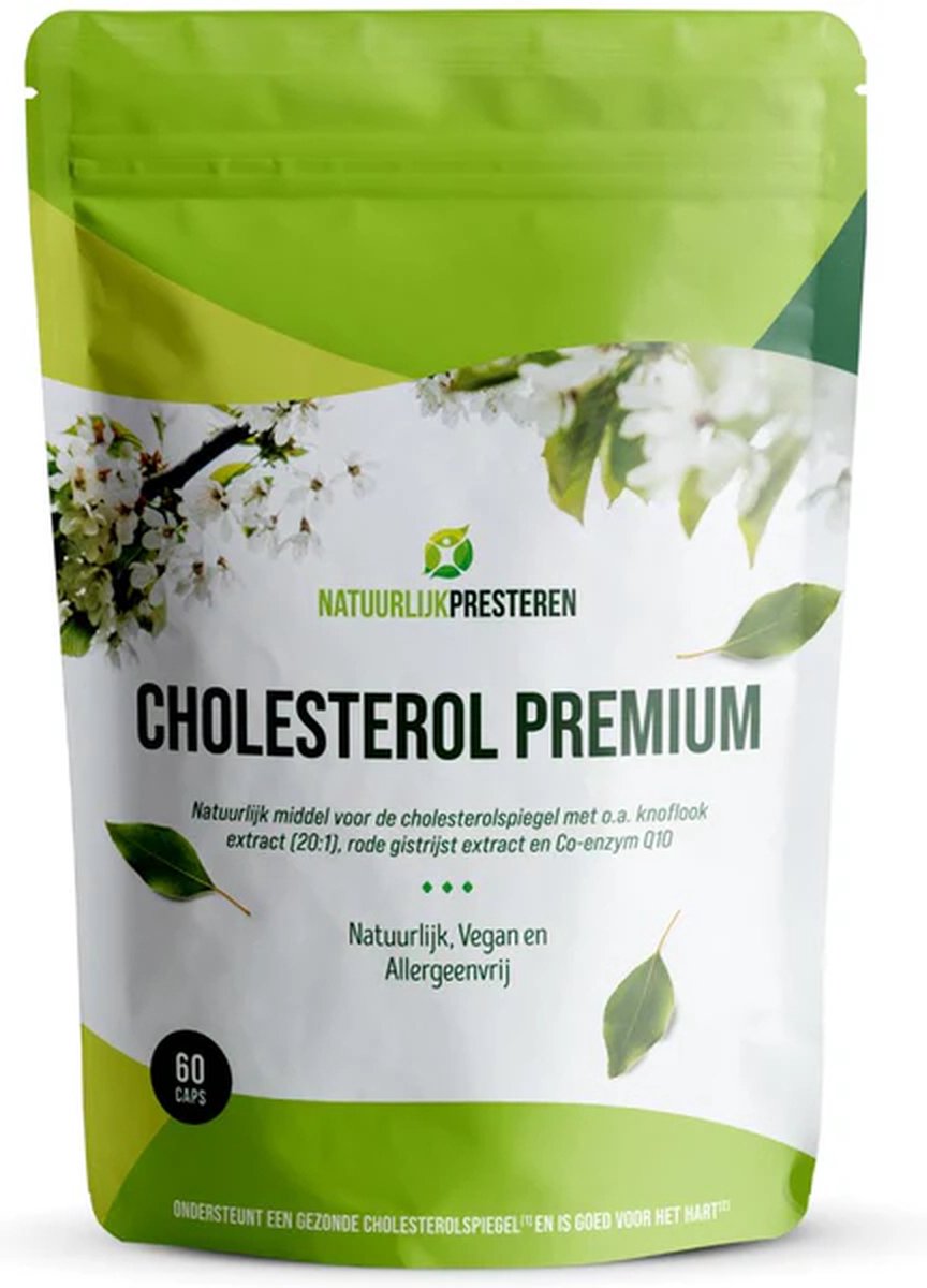 Goedkoopste Cholesterol Premium - Geurloos Knoflook Extract (20 1) - Rode Gistrijst - Monacoline K - Co-enzym Q10 - 60 caps
