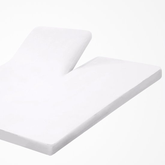 Saphira Splittopper Molton - Hoeslaken - Split van 90 cm - 15 cm Hoekhoogte - 80% Rekbaar Katoen - B 180 x L 200/220 cm - Wit