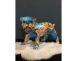 Goodyz - Street Art - Honden - Engelse Bulldog- staand - kleur Graffiti - 40cm lang