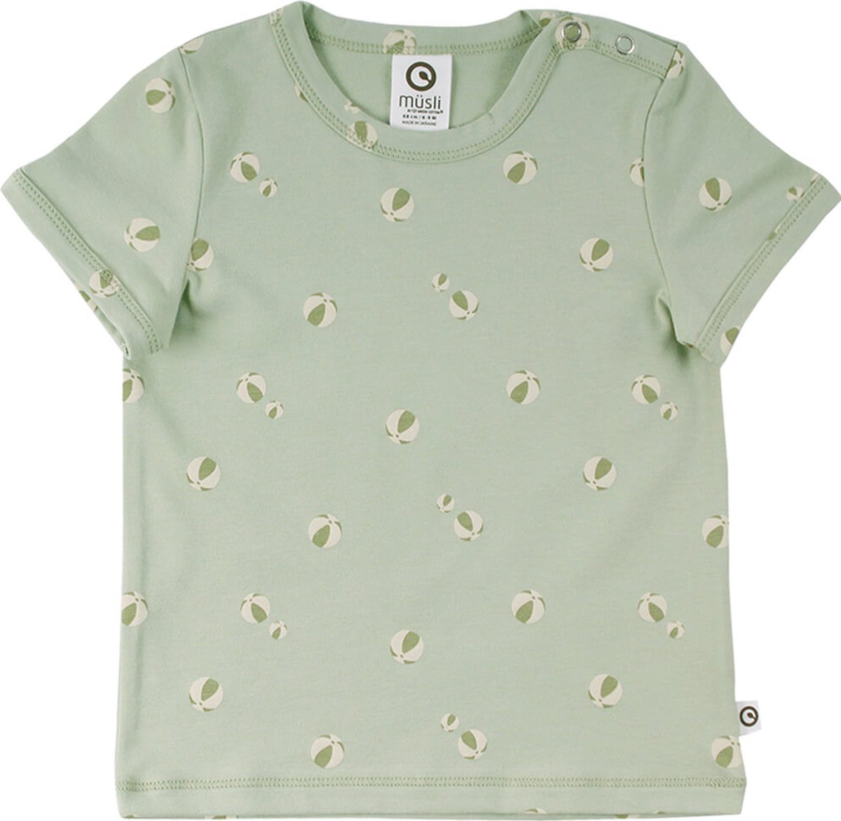 Müsli Beachball Short Sleeve Top - Shirt - Baby - Korte Mouwen - Mintgroen - Unisex - Maat: 92