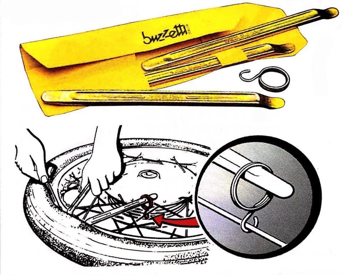set van 3 buzzetti 240mm professionele bandenlichters voor motoren scooters quad bikes