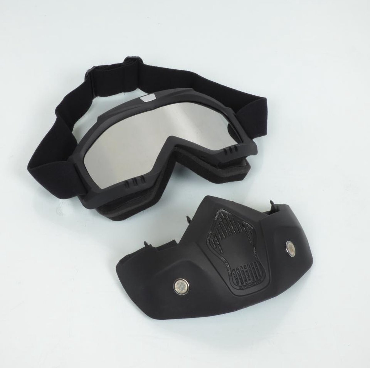 Lunette et masque Dark Knight noir mat pour casque jet bol Trendy écran iridium