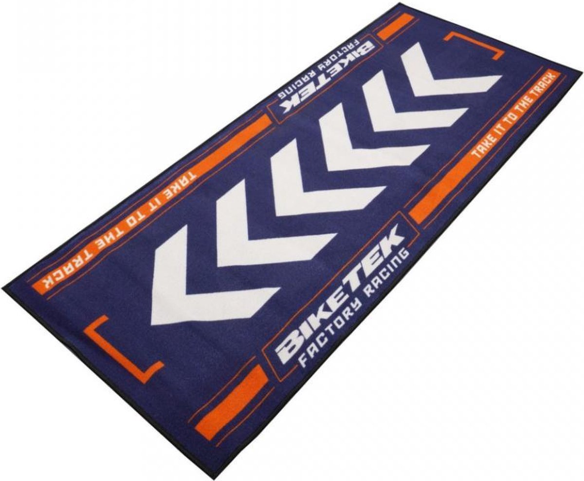 Tapis environnemental pour moto Biketek Garage Mat Orange bleu blanc orange Neuf