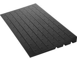 VEVOR Rubberen Drempeloprit 4" Hellingsdeur Drempeloprit 3-Kanaals Kabelafdekking Massief Rubberen Drempeloprit Met 1t Draagvermogen voor Rolstoelen en Scooters