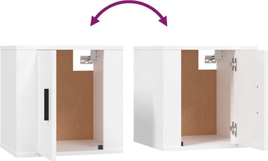 Unité murale TV The Living Store - naam - Fixation murale - 40 x 34,5 x 40 cm - Wit - Bois d'ingénierie