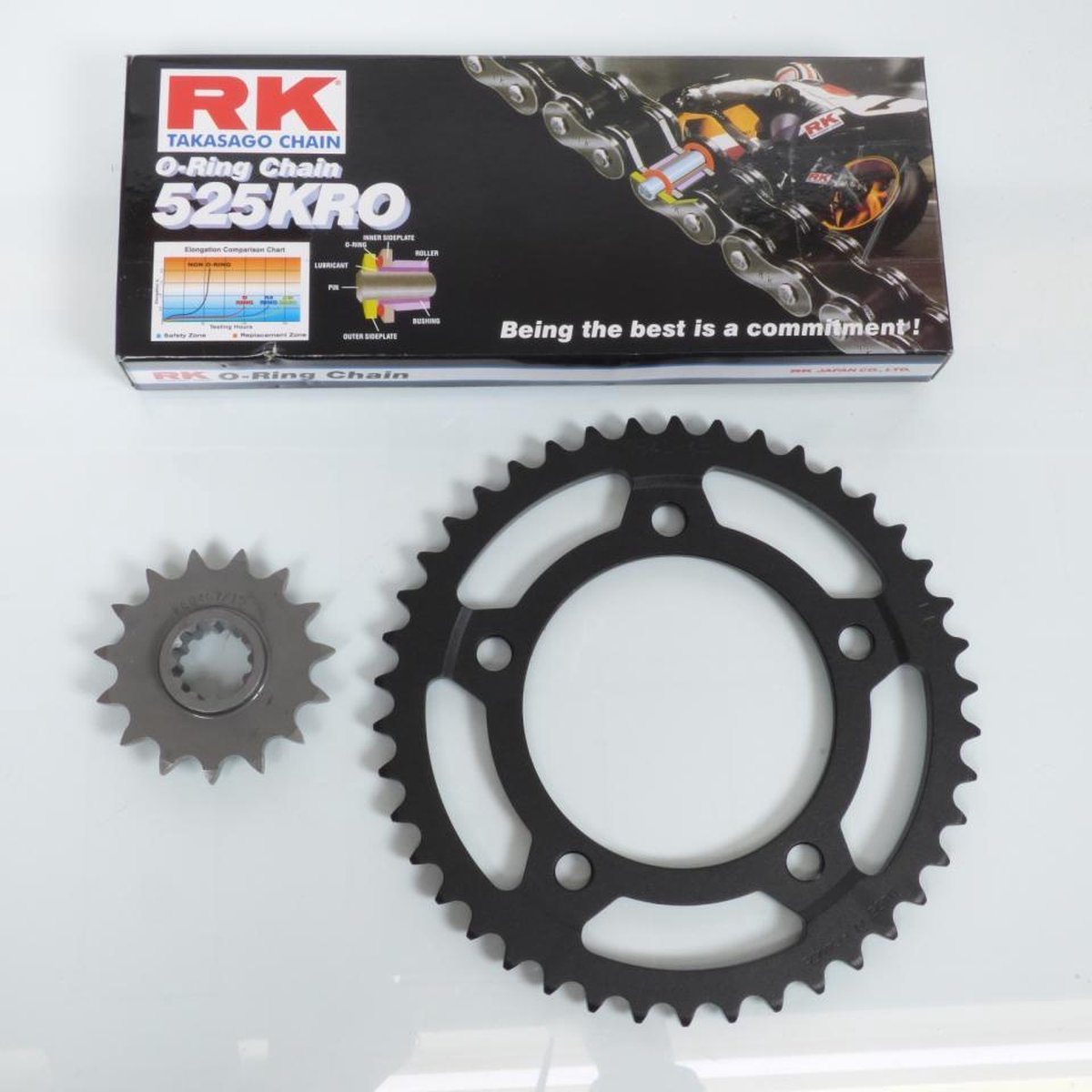kettingset france uitrusting voor motor honda 600 hornet 1999 tot 2001 15x42 steek 525 / pc34 nieuw