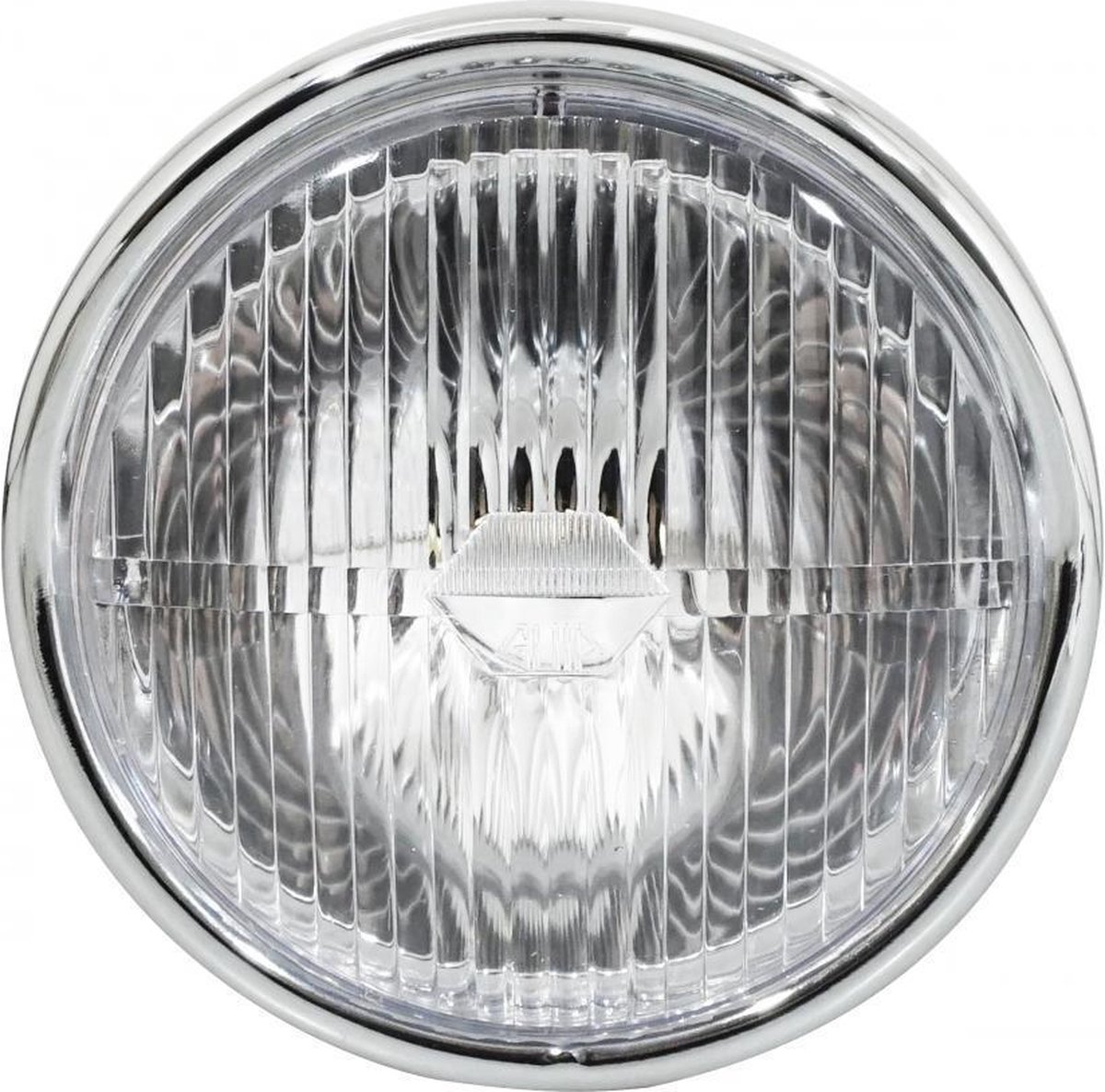 guia ronde koplamp voor peugeot 103 bromfiets Ø140mm zwart + chromen kap