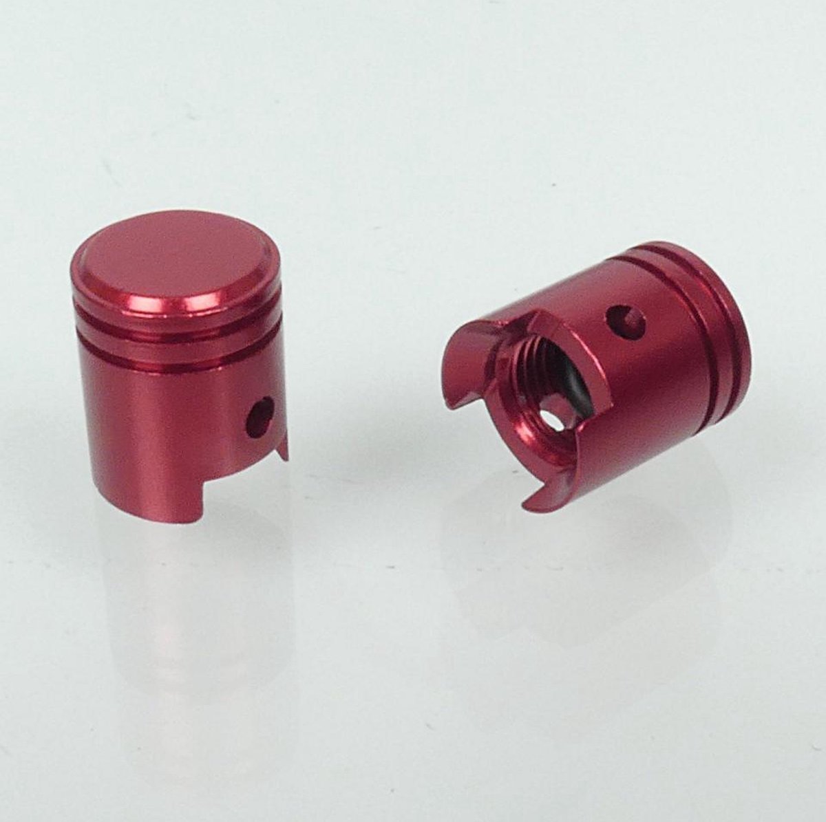 Bouchon de valve Bike It Piston aluminium anodisé rouge pour moto auto quad Neuf