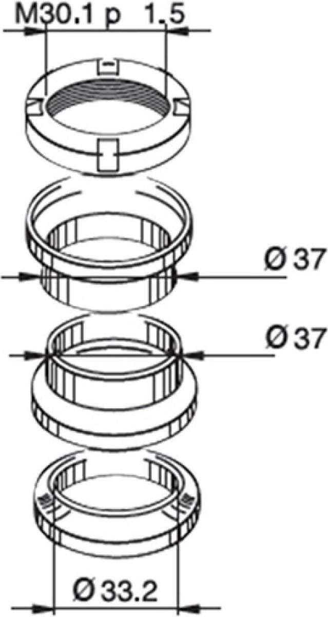 Buzzetti-stuurlagerset voor Peugeot 50 Ludix Snake 10p, nieuw