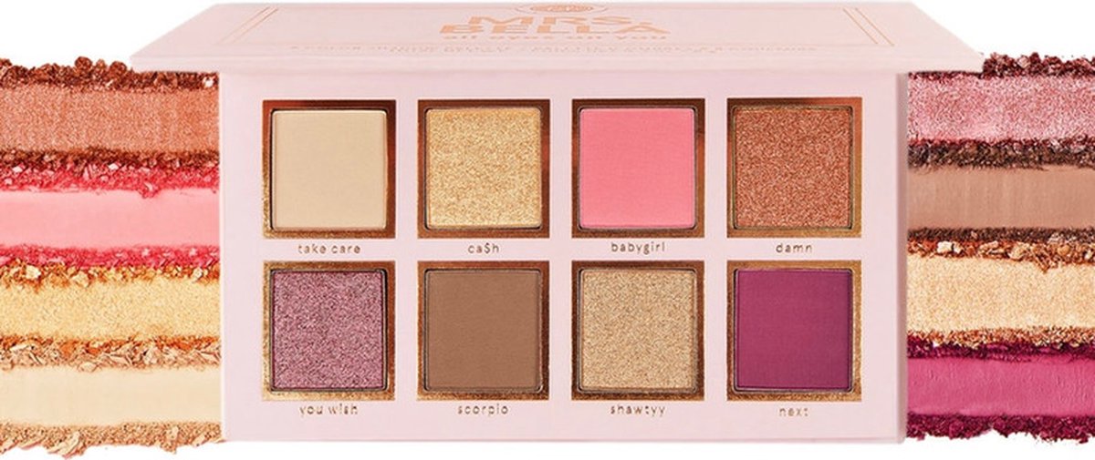 BH Cosmetics x Mrs Bella All Eyes On You Palette | 8-in-1 Oogschaduw & Gezichtspalet | Warme Romantische Tinten | Vegan & Dierproefvrij