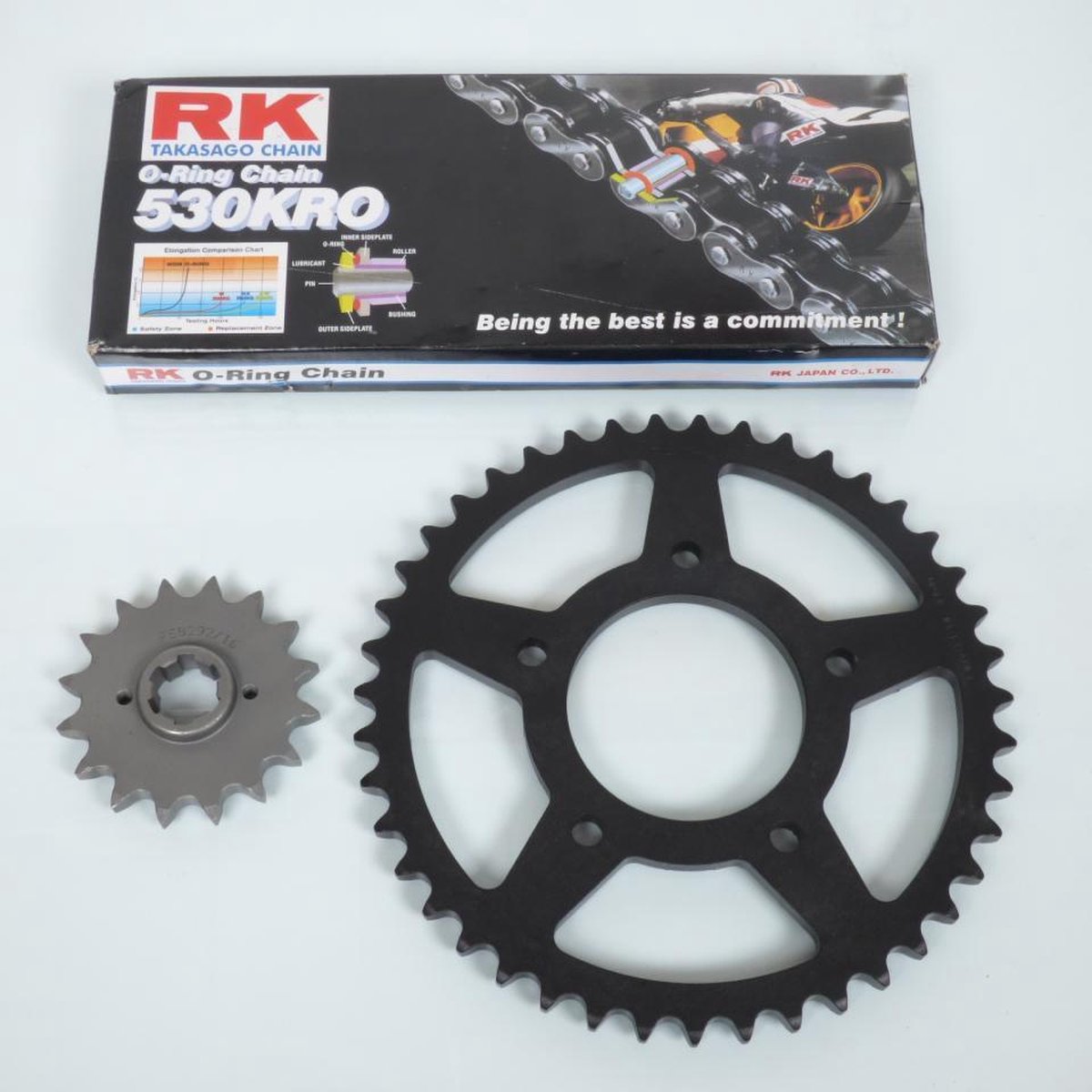 kettingset frankrijk uitrusting voor motor honda 550 cbx 1981 tot 1986 16x43 niet 530 / pc04 nieuw