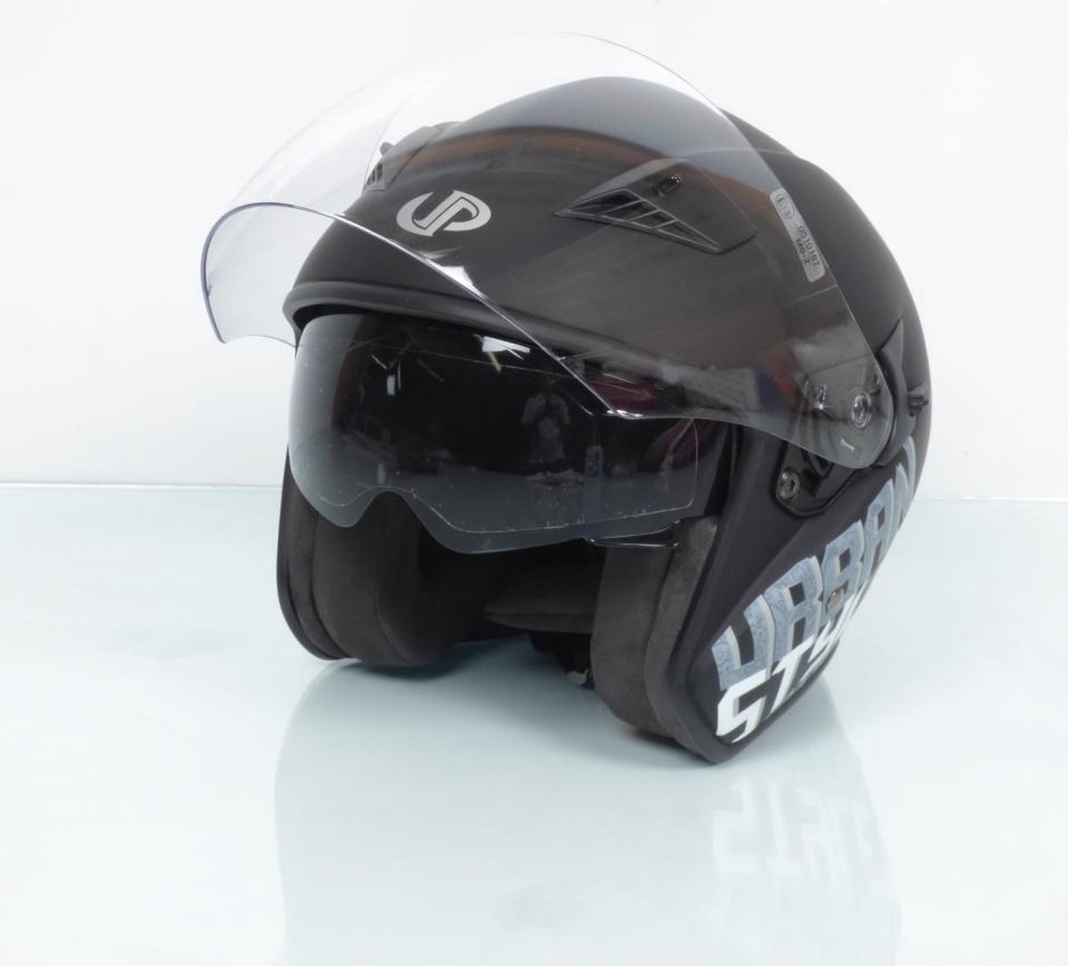 jet up helm voor mannen / vrouwen tot maat xs voorstad zwart mat grijs / 53-54cm nieuw