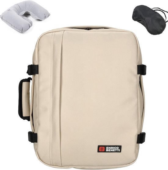KLM & Transavia Rugzak 40x30x20 cm - Underseater - Handbagage Tas 40x30x20 - 15 inch Laptopvak - Beige/Zand