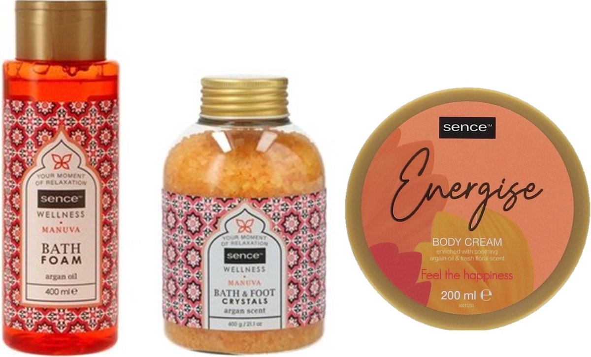 Goedkoopste Sence Manuva Badpakket - Badschuim / Badzout / Bodycreme