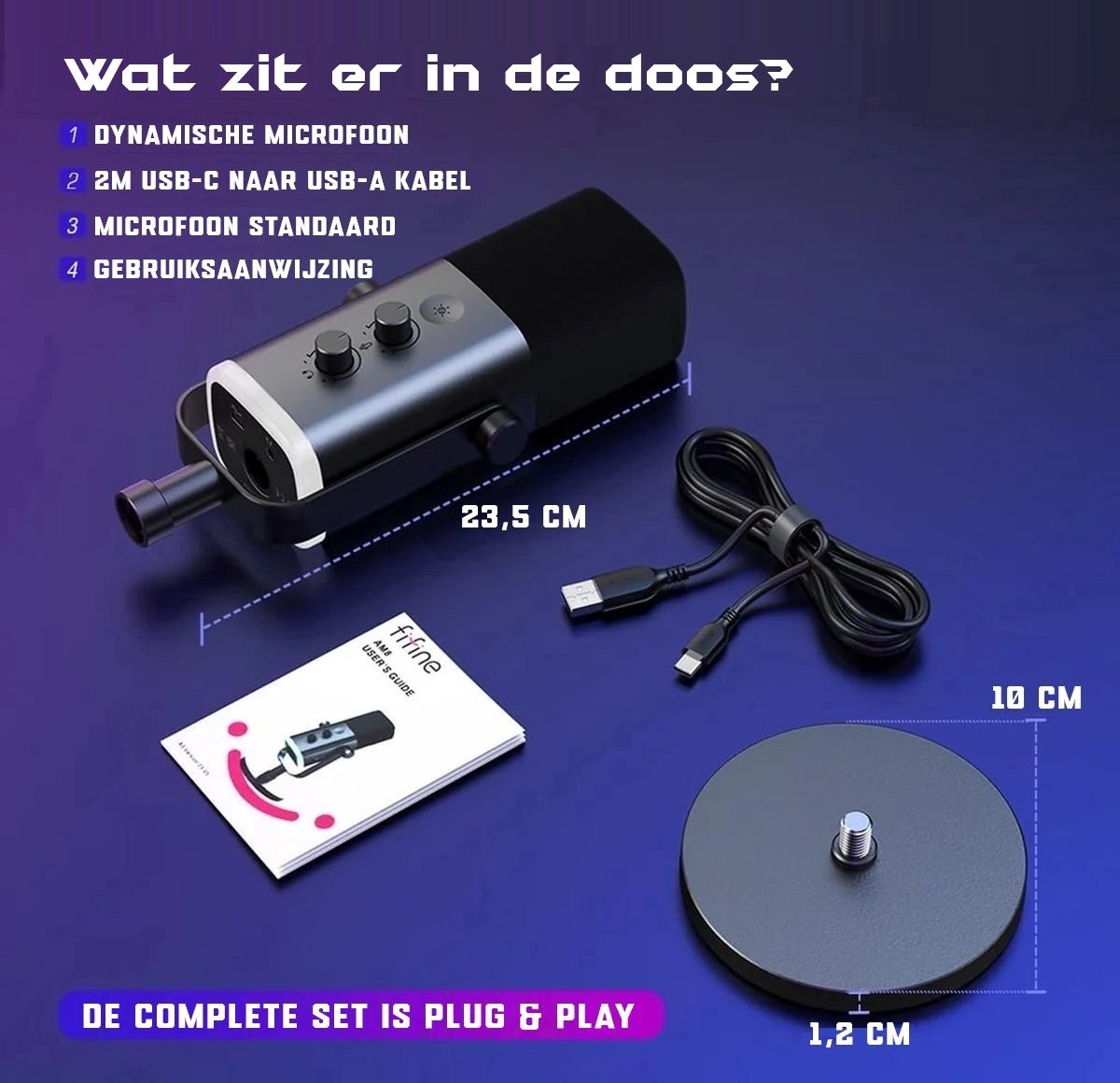 FIFINE - AM8 - USB / XLR Studio Microfoon - Geschikt voor PC/PS4/PS5 - RGB - Podcast - Gaming - Streaming - Zwart — cadeau in Gadgets - foto 5