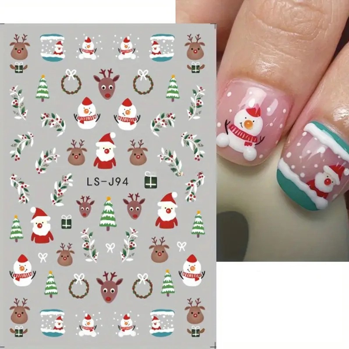 Goedkoopste Kerst nagelstickers / Kerstnagels / Kerst stickers voor op nagels / Kerstman op je nagel / Nailart / Hippe nagels