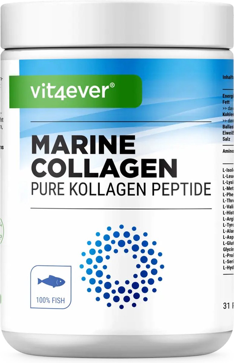 Goedkoopste Vit4ever - Marine Collageen Poeder - 500g - Bioactief Collageen Hydrolisaat Peptiden - Perfecte Oplosbaarheid - Vis Collageen - Natuurlijk - Eersteklas Grondstof - Neutraal