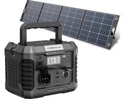 HEKO Solar® Master 600 + Unfold 200 - Powerstation met Zonnepaneel - 600W (1200W Piek) - 346Wh Capaciteit -200W Zonnepaneel - Draagbaar - Generator - Voor Noodpakket, Stroomuitval, Kamperen en Outdoor