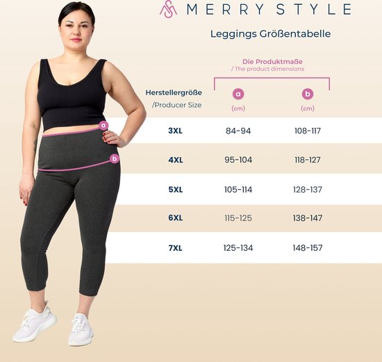 Merry Style Dames Grote Maten Leggings - Capri - Viscose - Sportbroek - MS-MS10-449-LE - Rood - 5XL