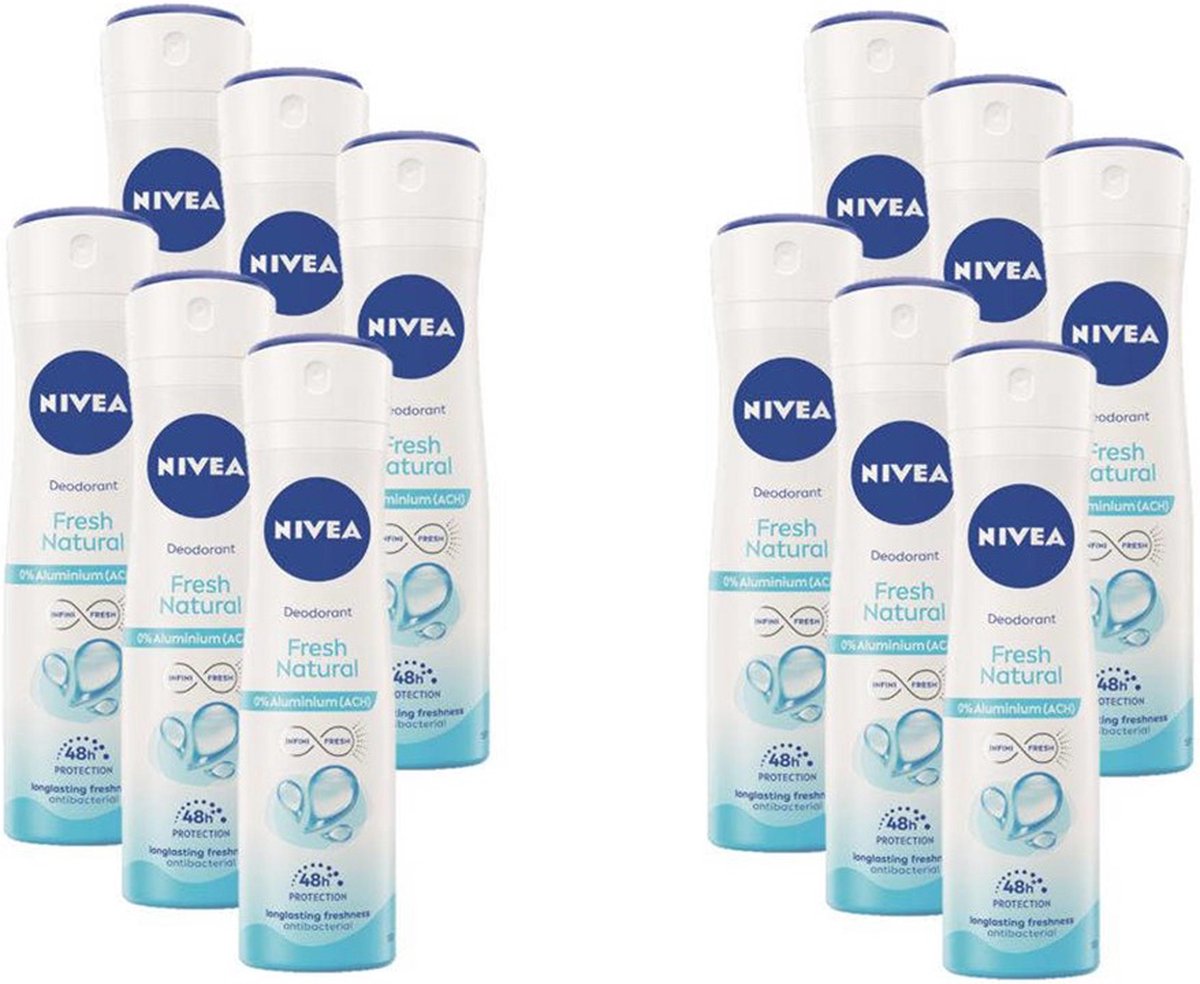 Goedkoopste Nivea Deo Spray - Fresh Natural - Voordeelverpakking 12 x 150 ml