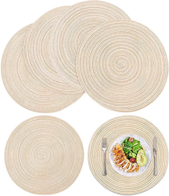 Placemats in hartvorm in verschillende maten, 6 stuks
