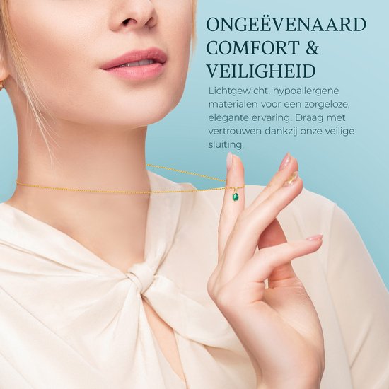 Miore - Collier en Or jaune Avec Émeraude - Femme - Or 14 Carats, Argent (925) - Bijou hypoallergénique - Collier Pendentif Fait Main