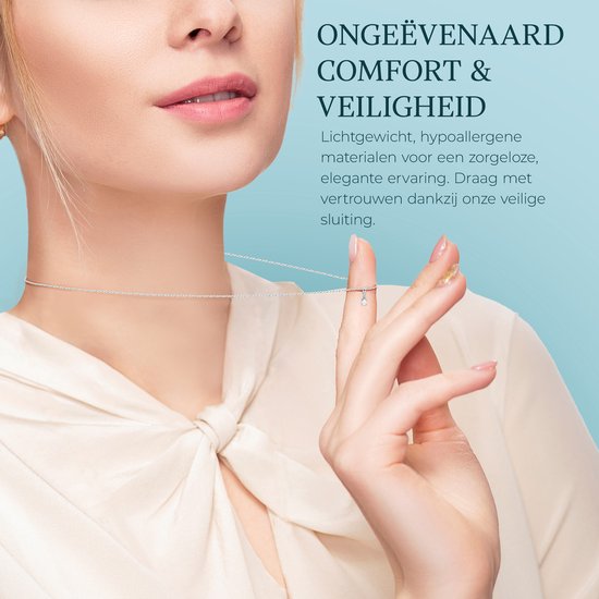 Miore - Collier en Or blanc - Femme - Or 14 Carats - Bijou hypoallergénique - Collier Pendentif Fait Main