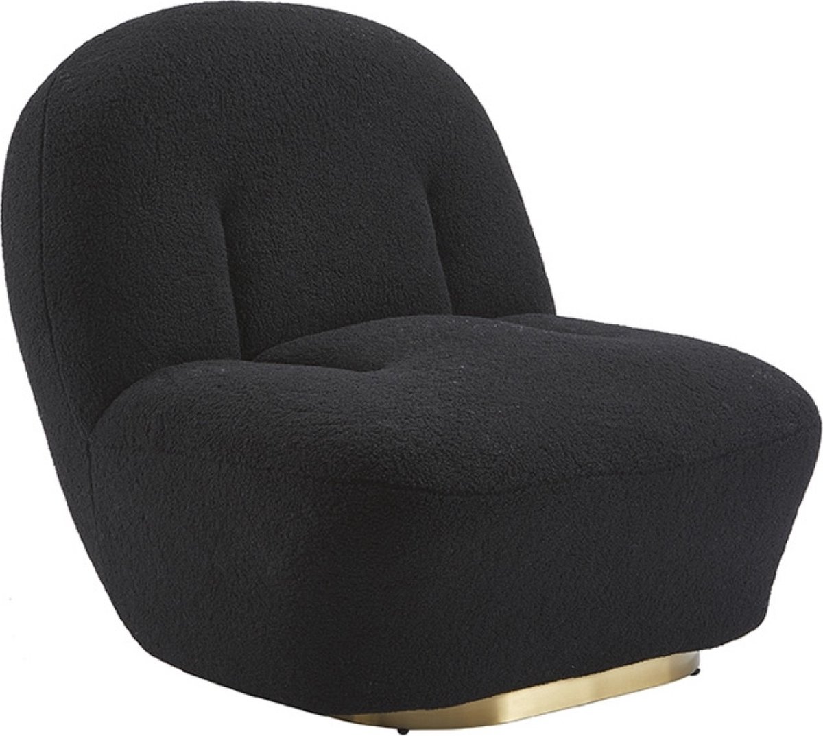 Portland Teddystof Loungestoel - Zwart
