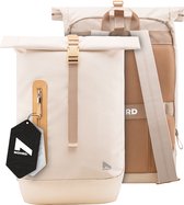 NOHRD Laptop Rugzak - Beige - Laptoptas t/m 15.6 inch - Rugtas Dames & Heren - Schooltas - Waterdichte Rugzak met Laptopvak - Rolltop