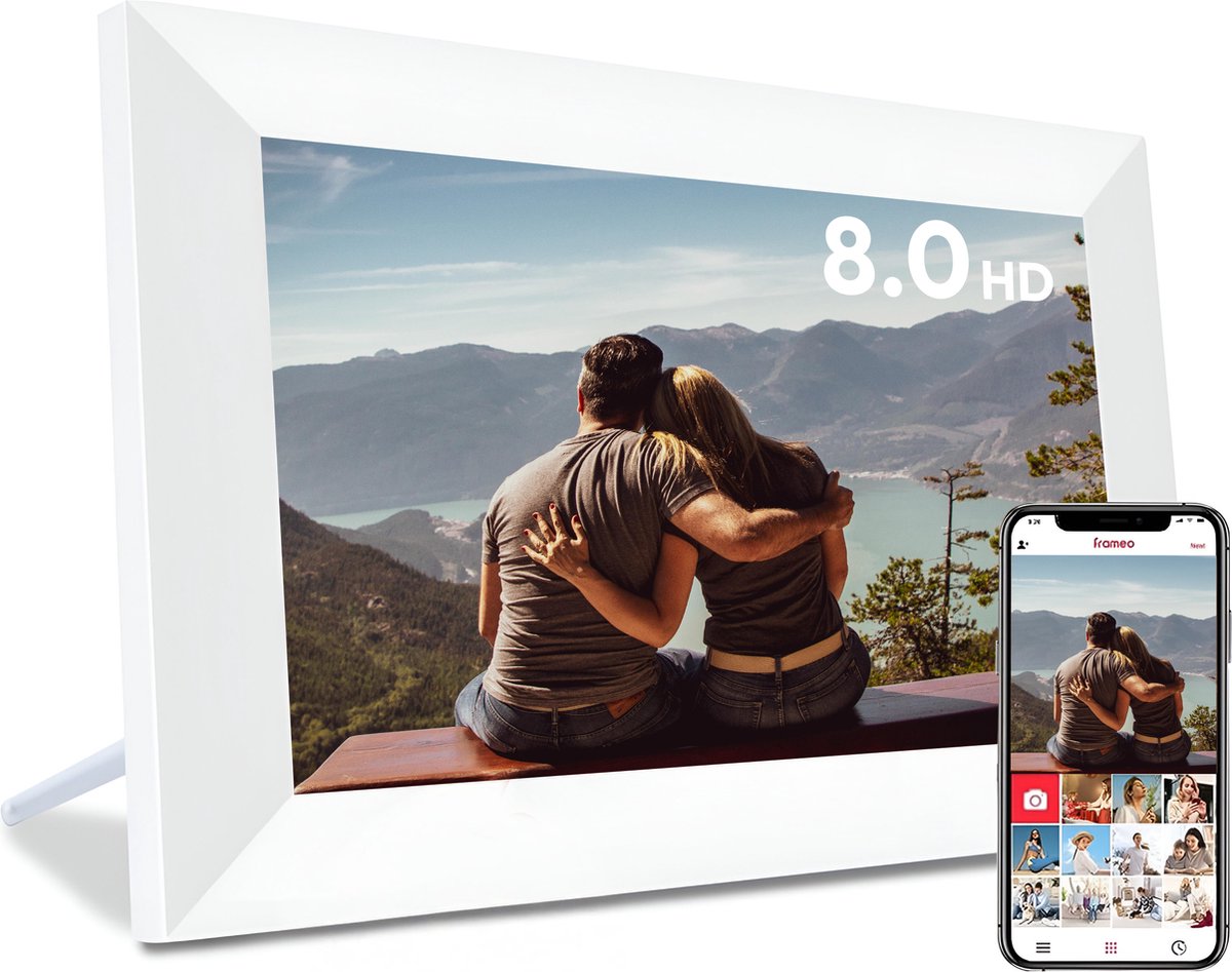 Digitale fotolijst met WiFi en Frameo App - 8 inch IPS - Digitale - €51,95