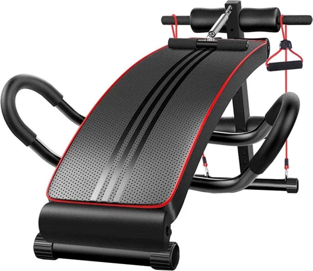 Currentgoodz - Fitnessbank - Fitness - Halterbank - Trainingsbank - Benchpress - 125x61x50cm - Zwart - Rood