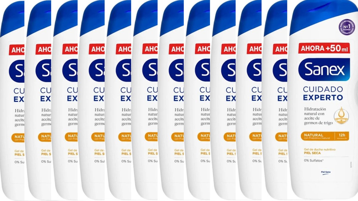 Goedkoopste Sanex Expert Care Natural Shower Gel - 12 x 600ml - Voordeelverpakking