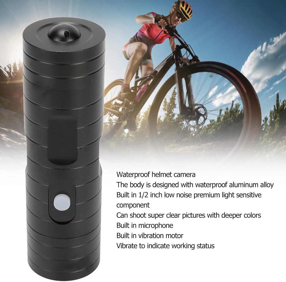Motorhelmcamera WiFi Motorcycle Dash Cam Video-actiecamera 1080p Fietscamera voor en Achter 120° Groothoek Recorder Camcorder Loop-opname voor Buitenwildernis