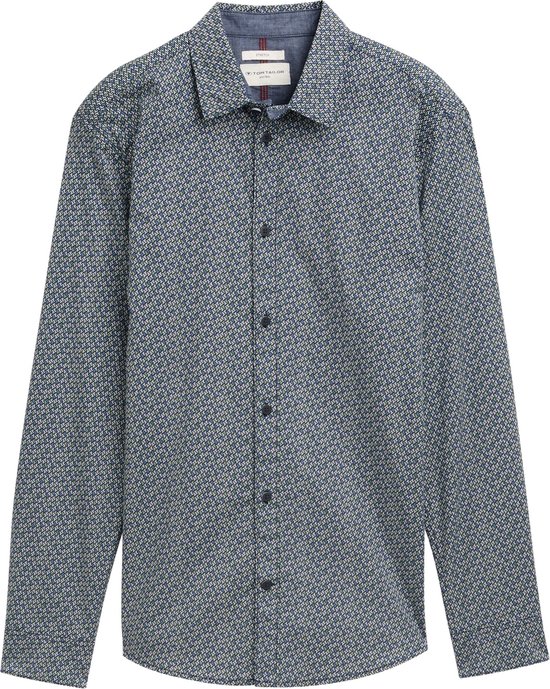 Tom Tailor - Lange mouw overhemd - Mannen - M - Dark Navy - Katoen - 1045935