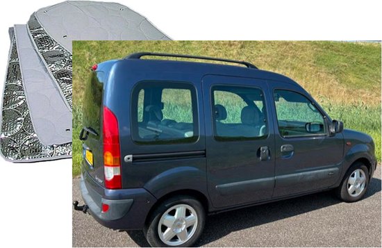 Jeu d'isolation de fenêtre en 8 pièces pour Renault Kangoo, gris avec motif de feuille argenté.