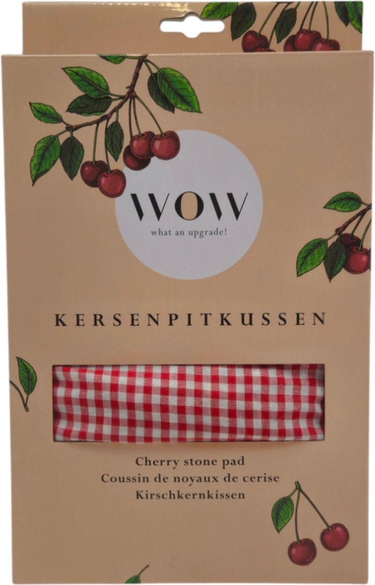 Goedkoopste WOW Kersenpitkussen 20x30cm rood-wit