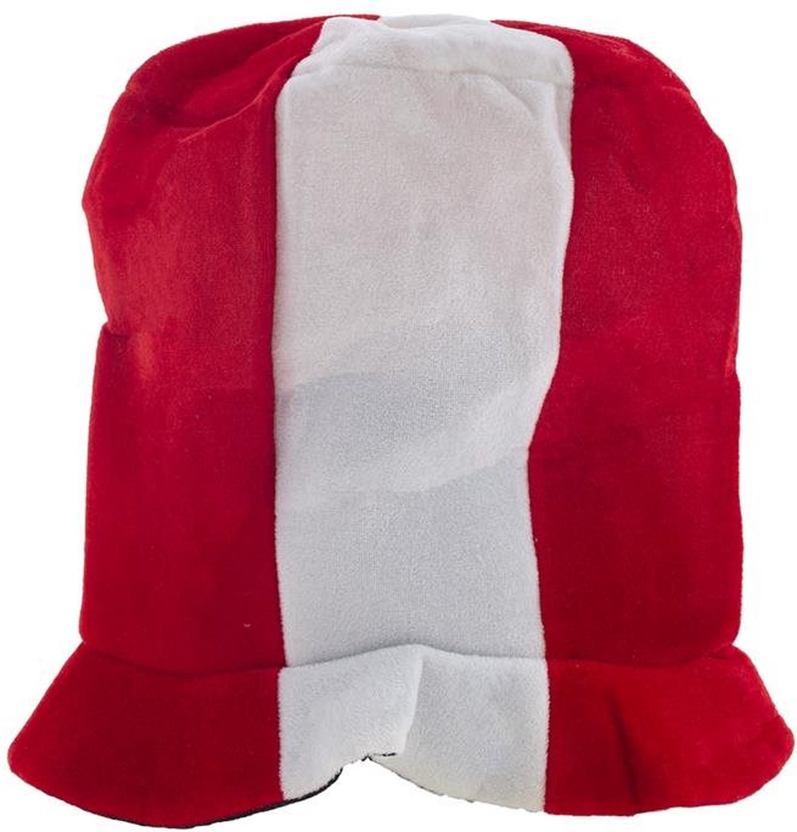 Hoge hoed rood/wit velours