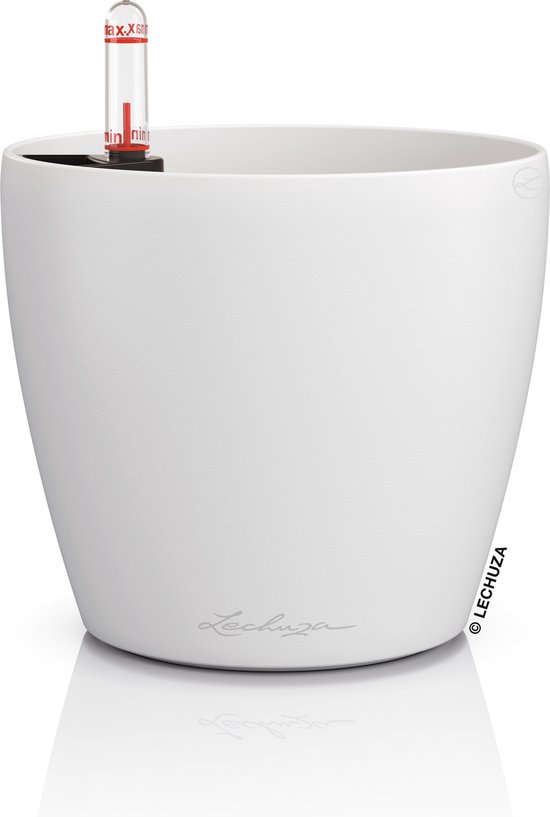 LECHUZA CLASSICO Color 14 - Plantenbak - met bewateringssysteem - ALL-IN-ONE set met LECHUZA-PON - wit