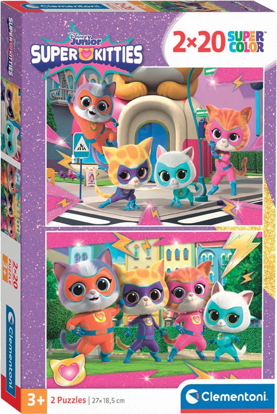 Puzzle 2 x 20 pcs Super Kitties - Educa - Boutique BCD JEUX Puzzle 2 x 20 pcs Super Kitties - Educa - Boutique BCD JEUX