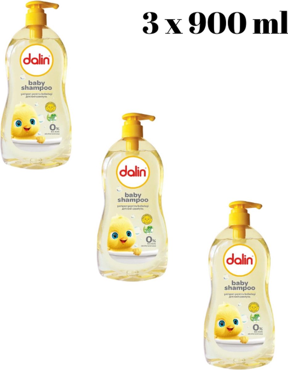 Goedkoopste Dalin Baby Shampoo, 98 natuurlijk ingrediënt, anti-prikkende formule, veilig voor de gevoelige huid 3 x 900 ml