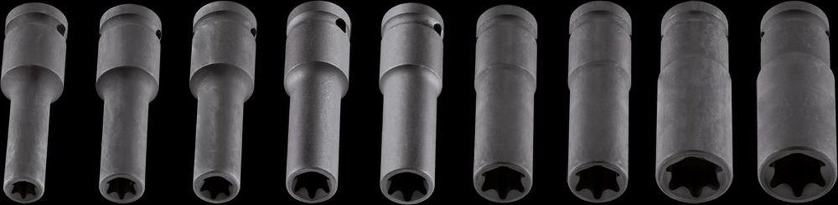 NEO Torx Impact Dopsleutelset - E10-E24 - 9 Stuks - Chroom-Molybdeen