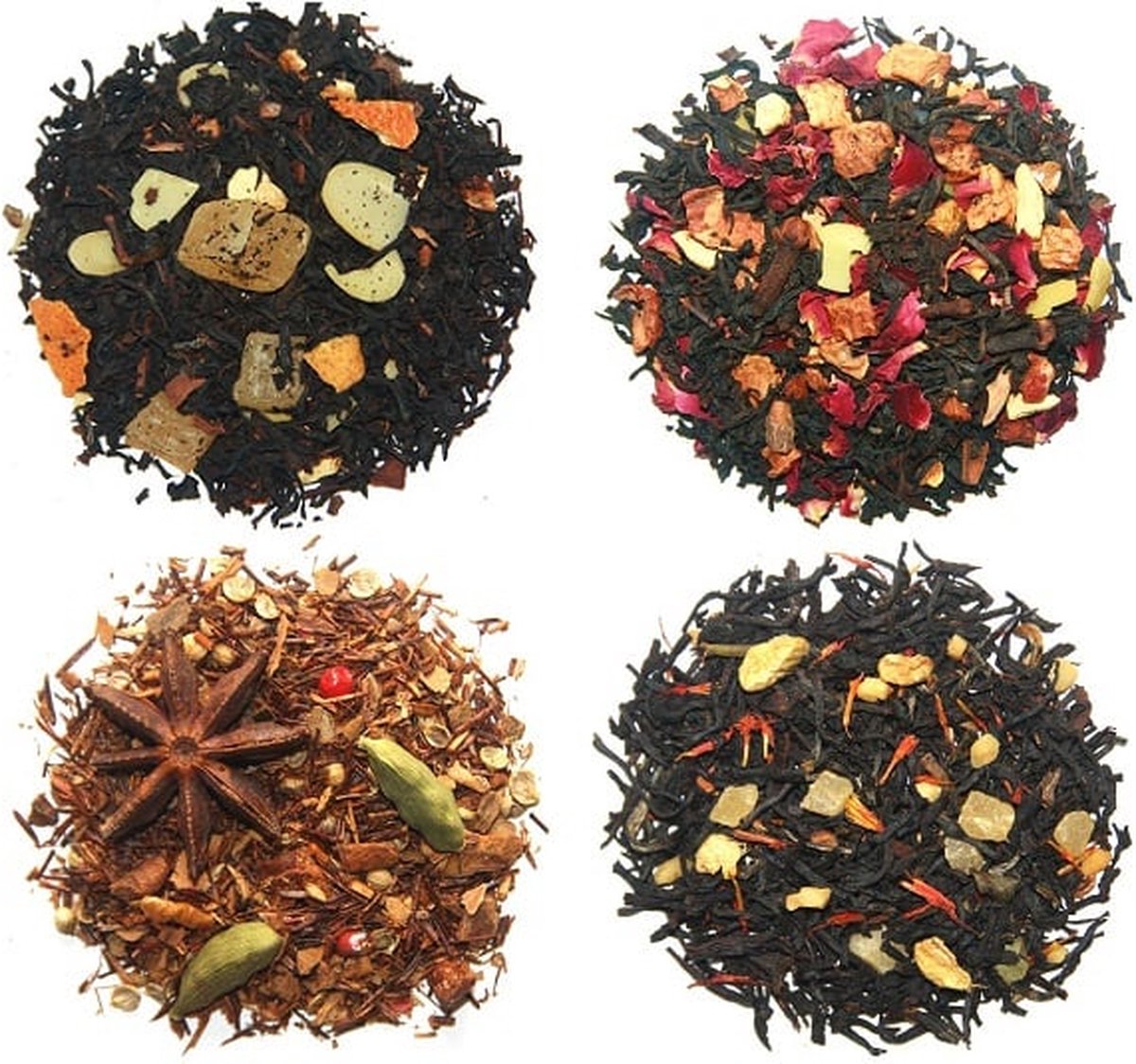 Theeselectie Kerst thee - Losse thee Proefpakket - Christmas tea - Verse thee - 4 x 25 gram