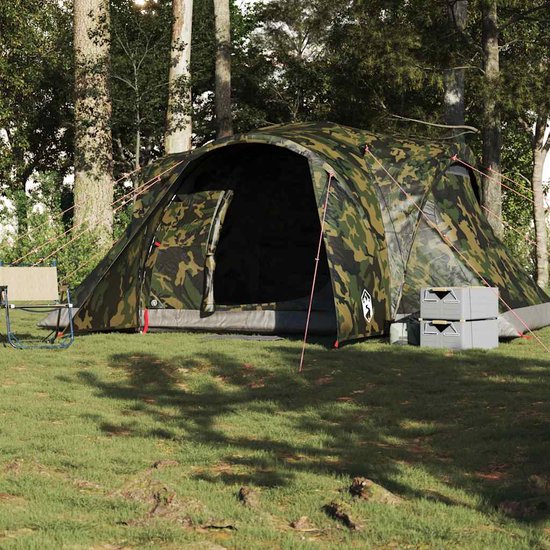 vidaXL Koepeltent 6-persoons waterdicht camouflage Kampeer Tent - Koepeltent - Tent 6 Persoons - Camping Tent - Waterproof Tent van Vidaxl — afbeelding 4