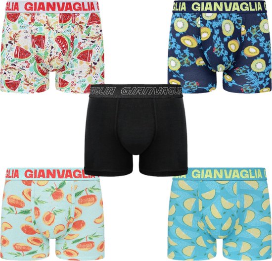 Gianvaglia Boxershorts heren Katoen pack Maat L Mix