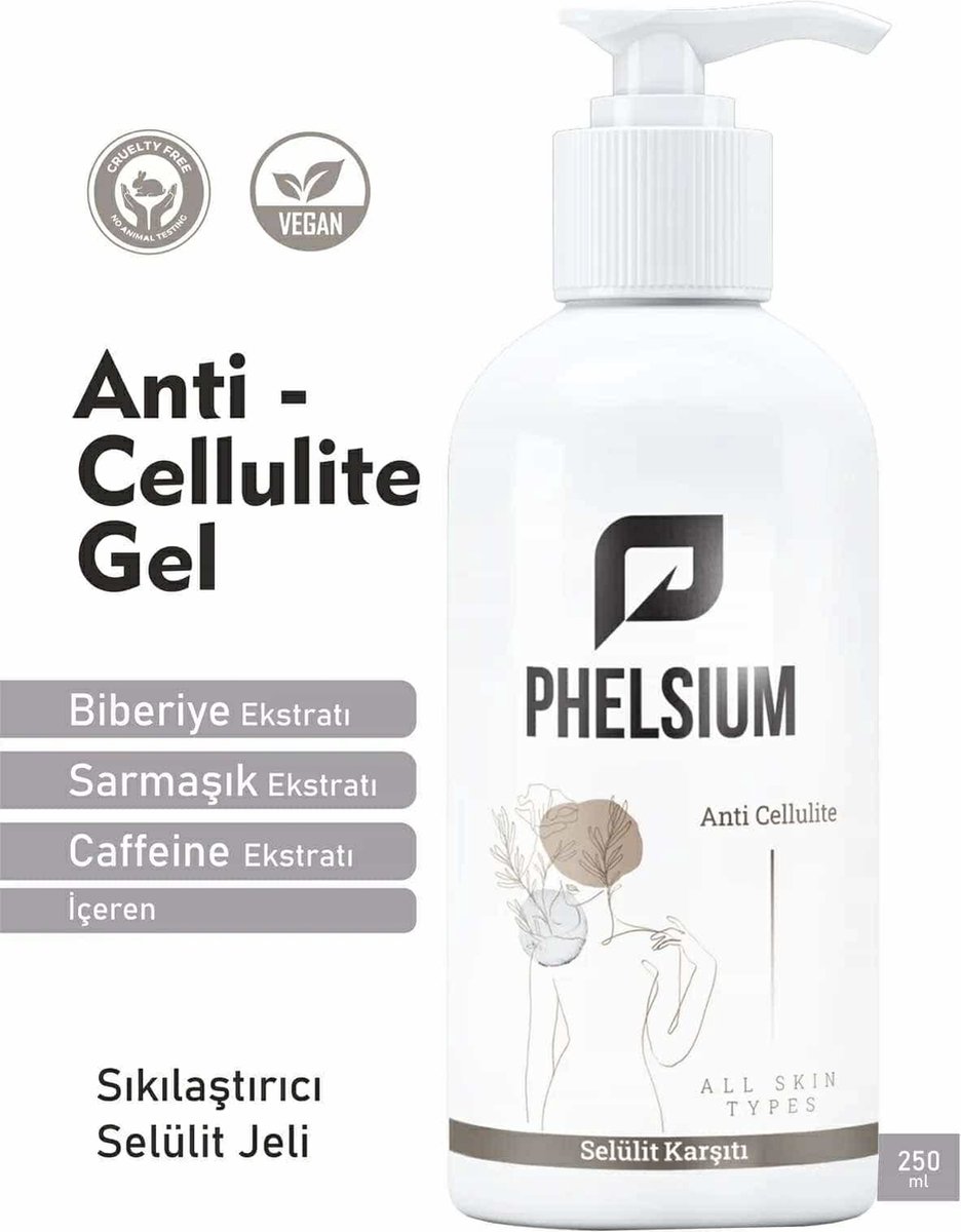 Goedkoopste PHELSIUM Rozemarijnextract / Klimop-extract / Cafeïne- extract Anti-cellulitis en Striae Verstevigende Gel 250 ml