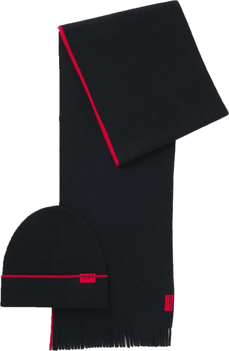 HUGO Dop Sjaal Zaschel Set Black Zwart