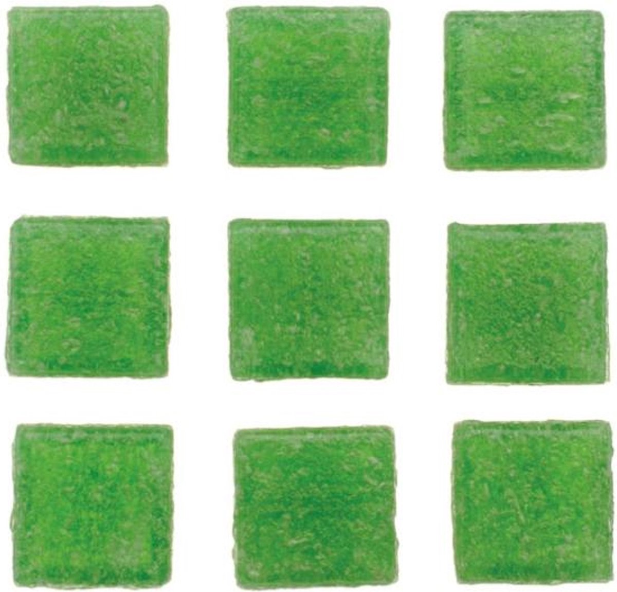 Glorex mozaiek steentjes/tegeltjes - vierkant - 90x stuks - groen - 2 x 2 cm