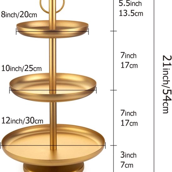 Wagoodter 3 etages Cupcake standaard, taartstandaard, drie-laags taartstandaard, herbruikbare dessertstandaard voor bruiloft, verjaardag, theeparty decoratie (Groen