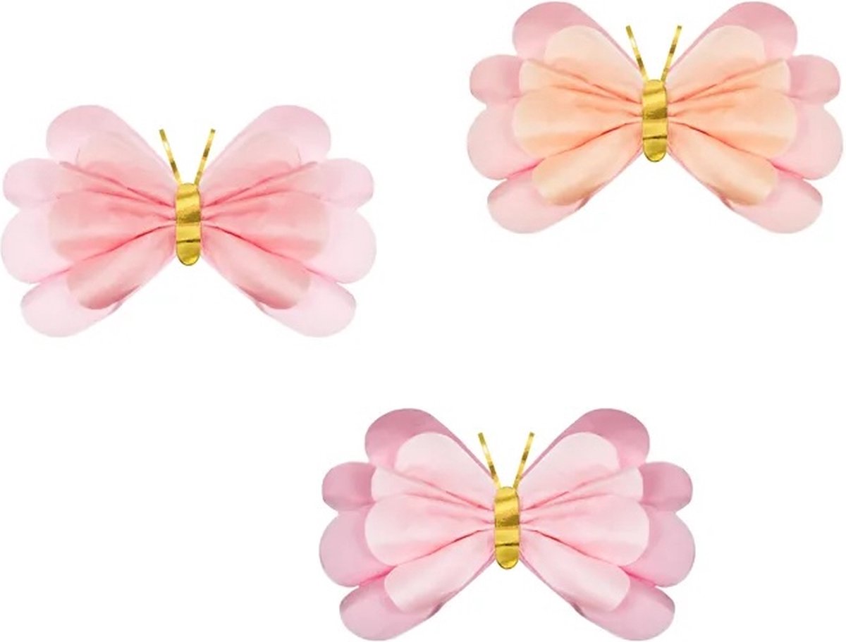 Tissue vlinderdecoratie (3st.) - themafeest -