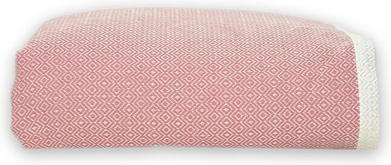Lantara - Grand foulard Plaid Diamant - Vieux Rose - Katoen -190x280cm